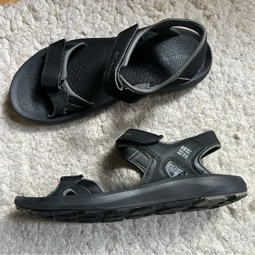 Columbia Riptide II Sandals Men's Size 11 Black Gray Water Sport Hiking Outdoor